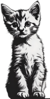 närbild målning av en söt kattunge. ai generera png