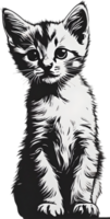 fermer La peinture de une mignonne chaton. ai produire png