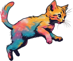 fechar-se pintura do uma fofa gatinho. ai gerar png