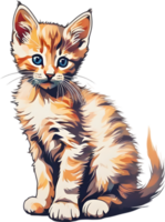 fechar-se pintura do uma fofa gatinho. ai gerar png