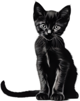 Close-up painting of a cute kitten. Ai Generate png