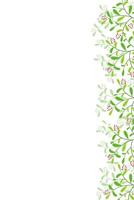 vertical illustration of a frame of leaves and berries on one side on a white background. template for card, invitation and banner. vector