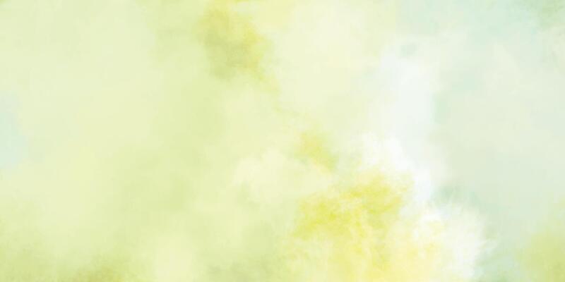 Watercolor background. Abstract light pastel yellow background. Green yellow clouds effect background. Background with space for text.