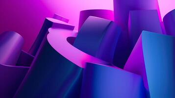wallpaper purple and blue color themed abstract geometric shapes 3d modern gradients photo