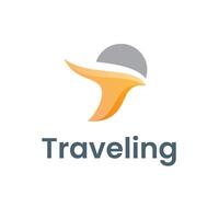Bird Fly Sun Travel Tourist Logo vector