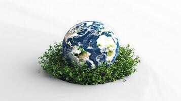 Earth day poster white background photo