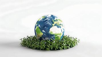 Earth day poster white background photo
