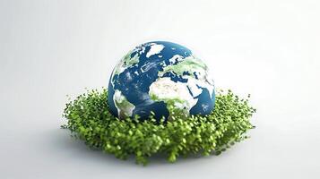 Earth day poster white background photo