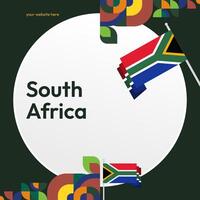 sur África nacional independencia día cuadrado bandera. moderno geométrico resumen antecedentes en vistoso estilo para sur África día. sur África independencia saludo tarjeta cubrir con país bandera. vector