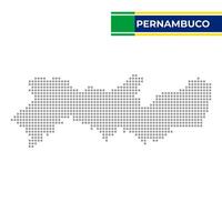 Dotted map of the State of Pernambuco in Brazil vector