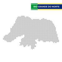 punteado mapa de el estado de rio grande hacer norte en Brasil vector