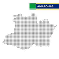 Dotted map of the State of Amazonas in Brazil vector