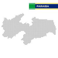 Dotted map of the State of Paraiba in Brazil vector