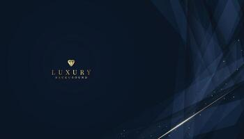 Luxurious dark blue background with sparkling gold and glitter. modern elegant abstract background vector