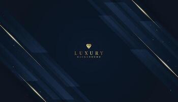 Luxurious dark blue background with sparkling gold and glitter. modern elegant abstract background vector