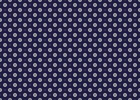 White symbol flowers form on dark blue background, ethnic fabric seamless pattern design for cloth, carpet, batik, wallpaper, wrapping etc. vector