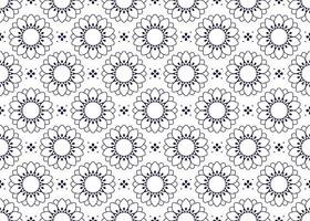 Symbol flowers outline on white background, ethnic fabric seamless pattern design for cloth, carpet, batik, wallpaper, wrapping etc. vector