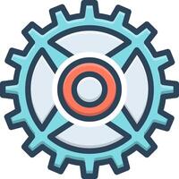 Color icon for cogwheel vector