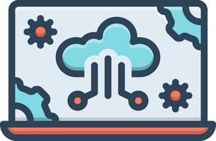 Color icon for cloud computing vector