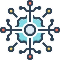 Color icon for integration vector