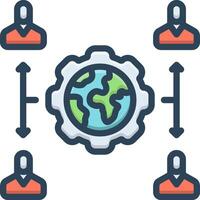 Color icon for outsource vector
