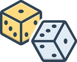 Color icon for dice vector