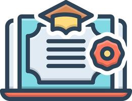 Color icon for online degree vector