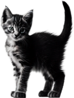 Close-up painting of a cute kitten. Ai Generate png