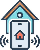 Color icon for smart home vector