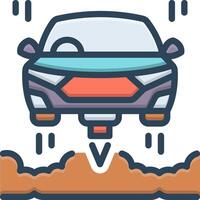 Color icon for flying car vector