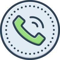 Color icon for call button vector