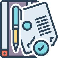 Color icon for legal process vector