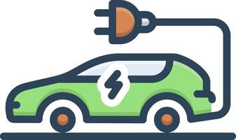 Color icon for electric car vector