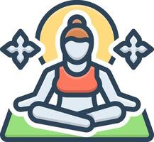 Color icon for meditation vector