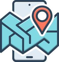 Color icon for geolocation vector