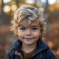 Young Boy Standing in Grass photo