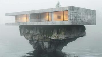 casa flotante en agua foto