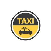 Taxi service icon in flat style. Cab illustration on isolated background. Delivery company sign business concept. vector