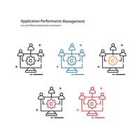 Application Performance Management and Optimizing Application Performance Icon Design vector