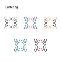 Clustering Analysis Icon Design vector