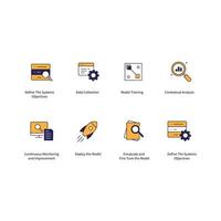 Adaptive AI Business Icons Enhancing Efficiency and Innovation vector