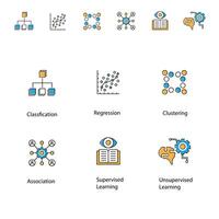 AI and Data Analysis MAchine Learning Icon Design vector