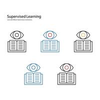 Supervised Learning Icon Design vector