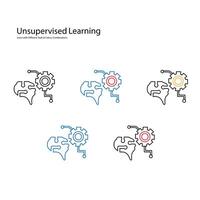 Unsupervised Learning Icon Design vector