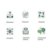 AI and Data Analysis MAchine Learning Icon Design vector