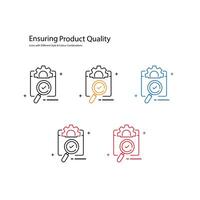 Ensuring Product Quality And Quality Assurance Icon Design vector