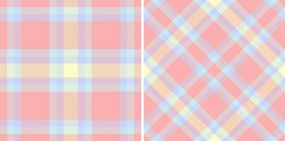 Background tartan seamless of pattern fabric with a texture textile check plaid. Set in pastel colors. Stylish outfits for the family. vector