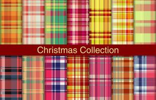 Christmas plaid bundles, textile design, checkered fabric pattern for shirt, dress, suit, wrapping paper print, invitation and gift card. vector