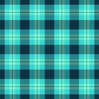 Uk plaid tartan pattern, flow seamless texture check. Menu fabric textile background in teal and cyan colors. vector