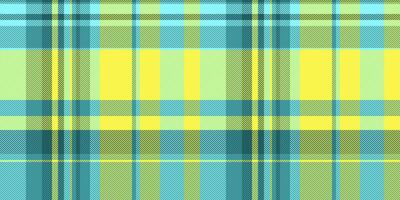 Lumberjack texture fabric textile, advertising check pattern plaid. Hipster tartan background seamless in cyan and yellow colors. vector